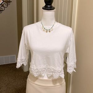 Topshop Crop Lace Top Size 2